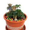 24TE 6 Stück Garten Miniatur Feen Figurinen mit Stöckchen Dekoration für Feen Außen Garten Hof Haus Dekoration Harz Ornament