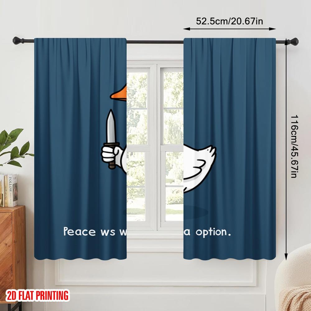 2pcs 2D flat printing Window Curtains Peace was never an option. 100% Polyester Fabric Without Electricity Festive Wall Decor