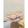 Gentle! Sweet Bow Word with Mary Jane Shoes Women's Spring Round Head Thick Heel Single Shoes