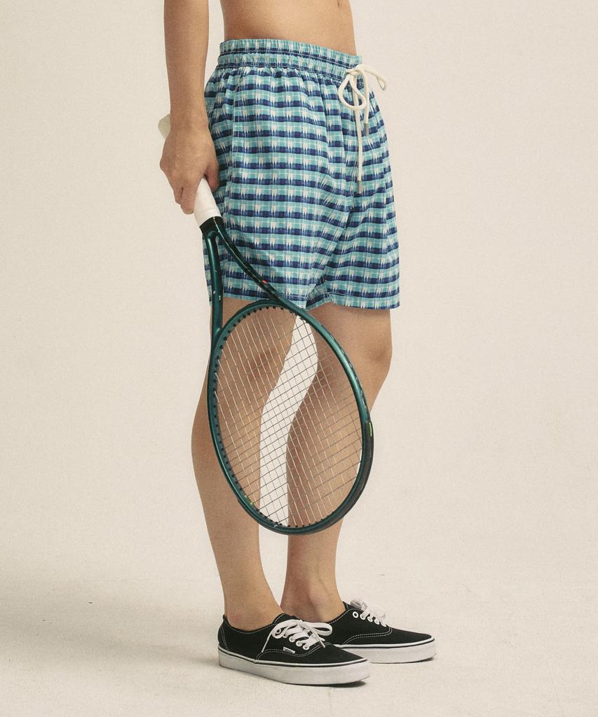 Billalei Riviera Check Men'S Swim Shorts - Aqua Blue