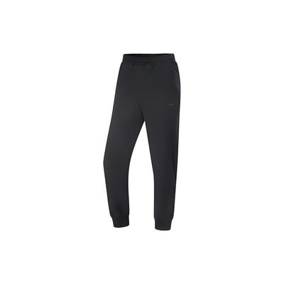 Solid Color Elastic Waist Knit Sports Pants Women Bottoms Black AYKT650-1