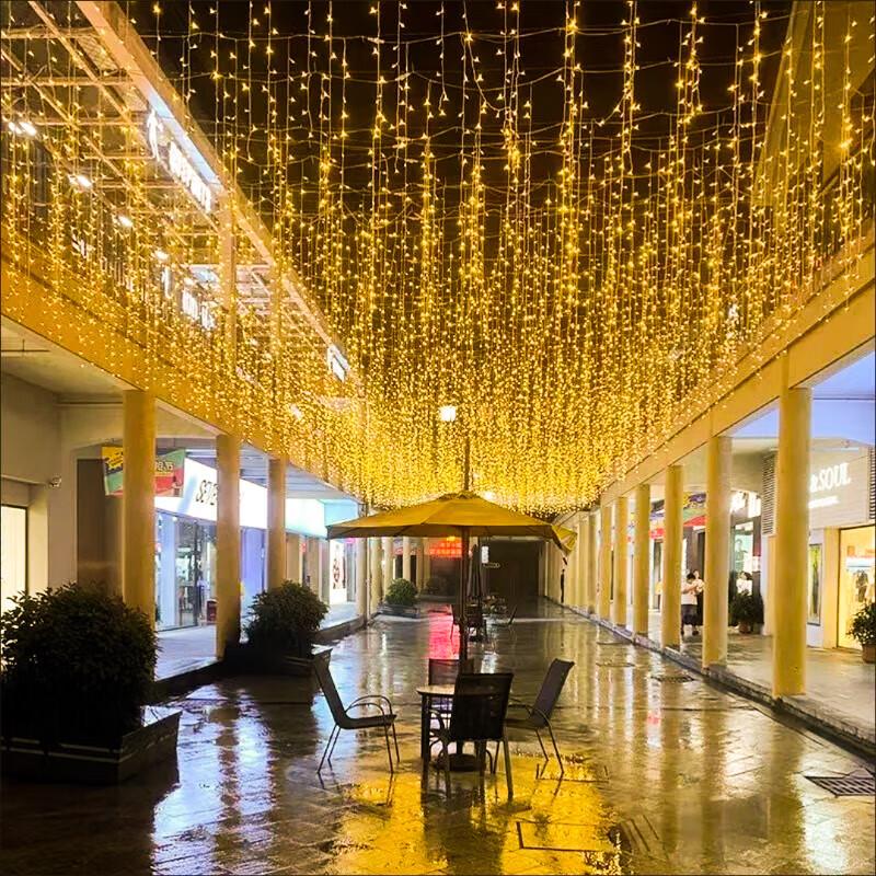 Outdoor Waterproof LED Icicle Waterfall String Lights
