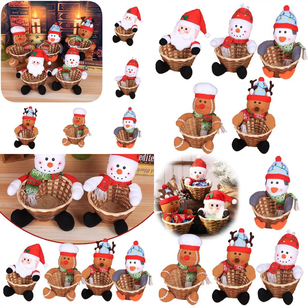 Merry Christmas Candy Basket Santa Snowman Decor Ornament Xmas New Year Gift Kid