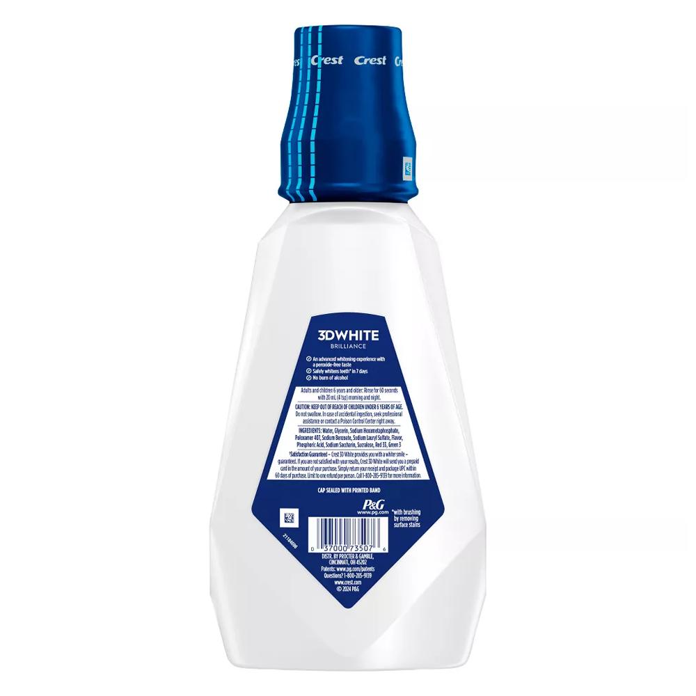 Wybielający płyn do płukania jamy ustnej 3D White Brilliance Crest 1l