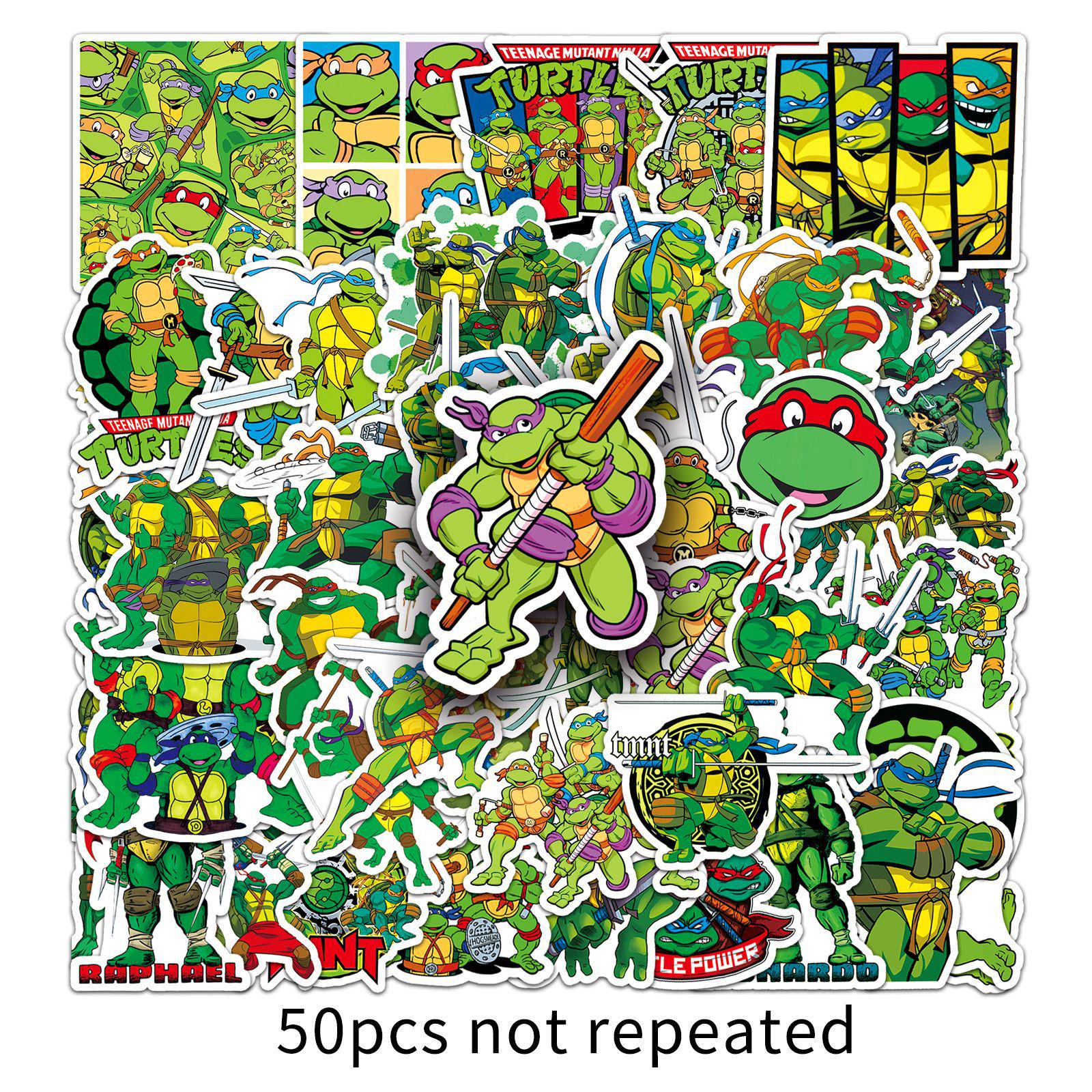 52-Piece Waterproof Teenage Mutant Ninja Turtles Anime Stickers for Suitcases & Laptops