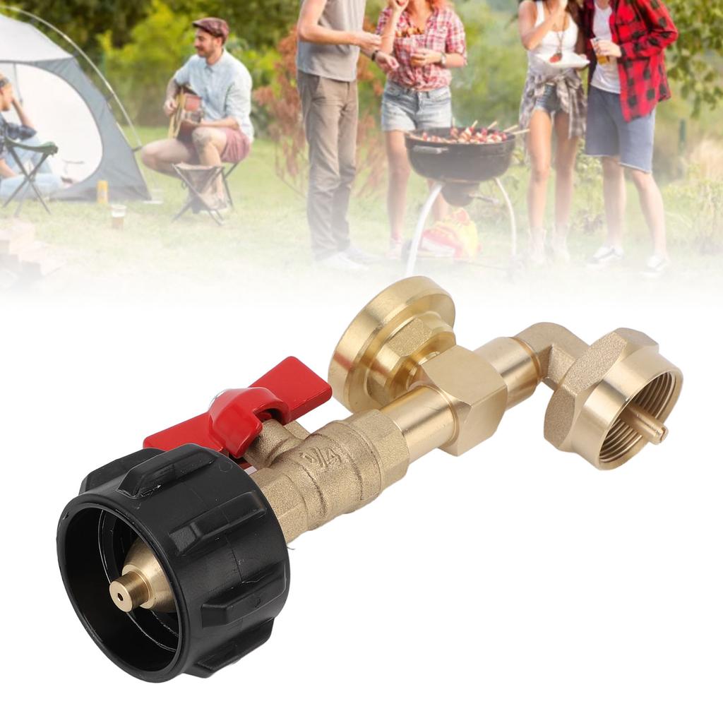 Gas Refill Pressure Adapter with Valve and Gauge Gas Bottle Connection 1 Pound Bottles from 20 Pound Adjustments for QCC1 C3H8 , Idl for Camp