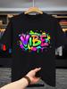 Vibe Graffiti Art Men'S Short Sleeve T-Shirt Bursting with Street Style Energy Suitable for Spring Summer And Autumn Perfect for Young Individuals Who