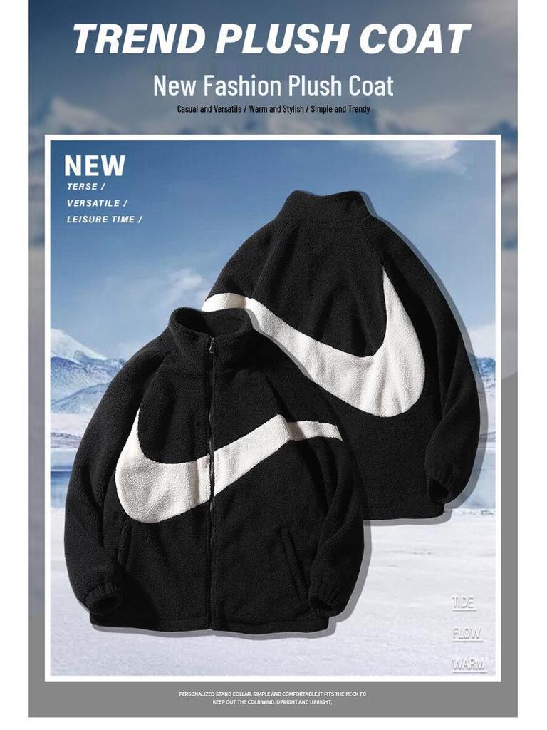 Men's Thick Lambswool Fleece Sports Cardigan - Warm & Stylish for Fall/Winter