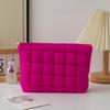 Trendy Women's Solid Color Pleated Makeup Clutch: Versatile, Fashionable, Stylish Plaid Bag