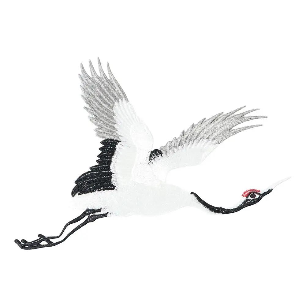 Crafts For Clothing Red-crowned Clothes Stickers Embroidery Embroidered Applique Sew On Patches Clothes Decor