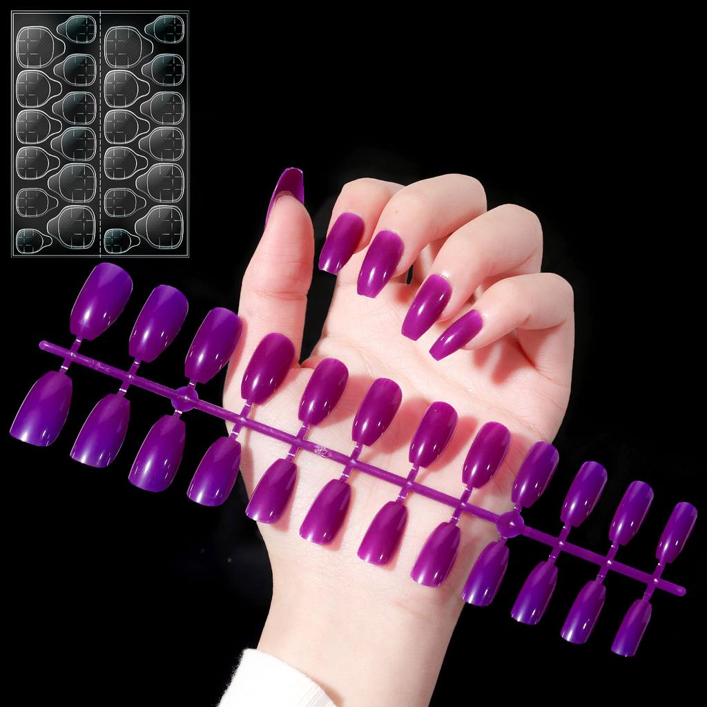 YIKOOLIN Variety Fluorescent Nail Art Tips Glow-In-Dark Luminous Fake Nails Ballet Press On Nails Set Detachable  Fingersnails