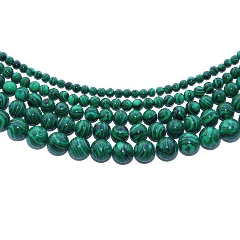 Synthetic Malachite Gemstone Round Spacer Loose Stone Beads Charm 4/6/8/10/12mm