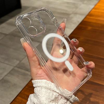 Transparent für Magsafe Magnethülle für Apple iPhone 15 14 13 12 11 Pro Max Plus Mini Kabelloses Laden Klares Telefonzubehör