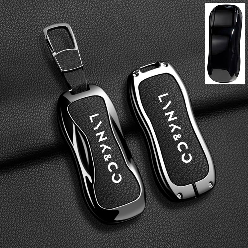 New Car Key Case Cover Fob Shell For Lynk & Co 05 06 03 09 01 2 Zinc Alloy Leather Remote Full Protector Keychain Accessories