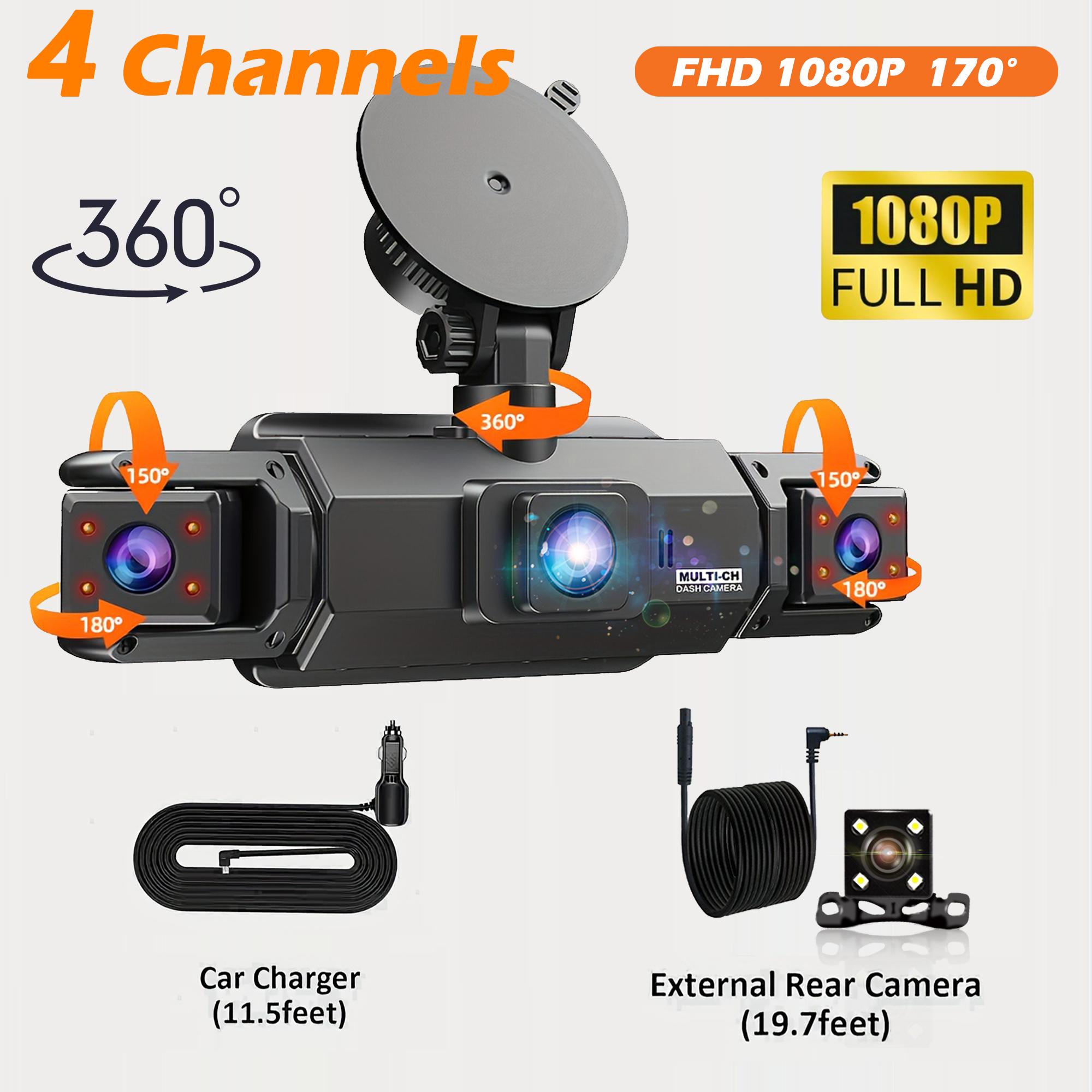 

Dash Cam 4 Channel Driving Camera 1080P Front Left Right Rear Night Vision Loop Recording 24H Parking Monitor Auto parts No SD Card