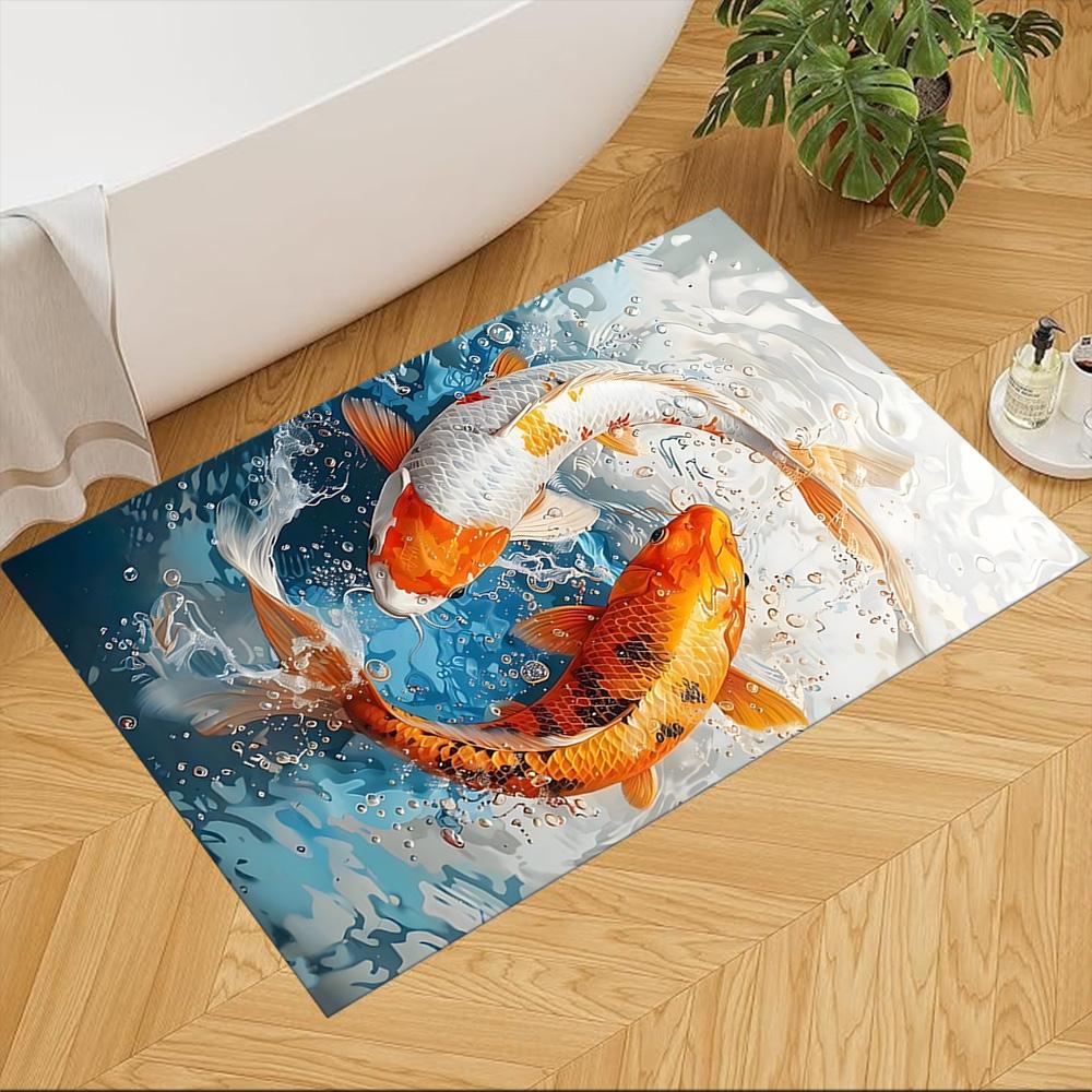 

Koi Fish And Cherry Blossoms Non-Slip Home Carpet Design for Living Room Bedroom Office Decor Gift with Vibrant Pattern and Comfortable 40cmx60cm