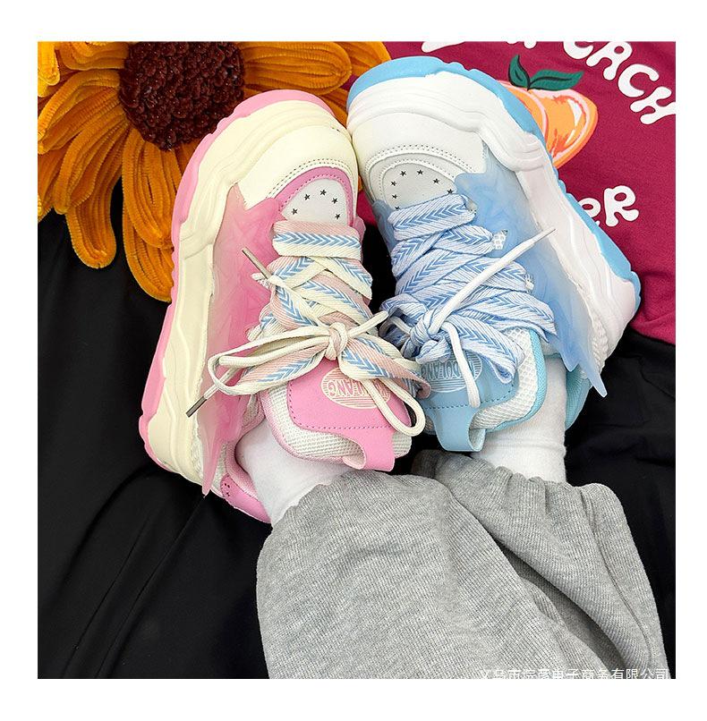 Męskie Sneakersy z Kaczuszkami na Lato 2025: Codzienne buty sportowe inspirowane celebrytami, na grubej podeszwie, dodające wzrostu.