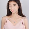 925 Sterling Silver Fantastic Blue Crystal Star Shape Pendant Necklace for Women Charm Necklace Jewelry Gifts S-N290