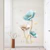 GS9722 Blue Lotus Self-Adhesive Wall Sticker for Bedroom and Porch Decor