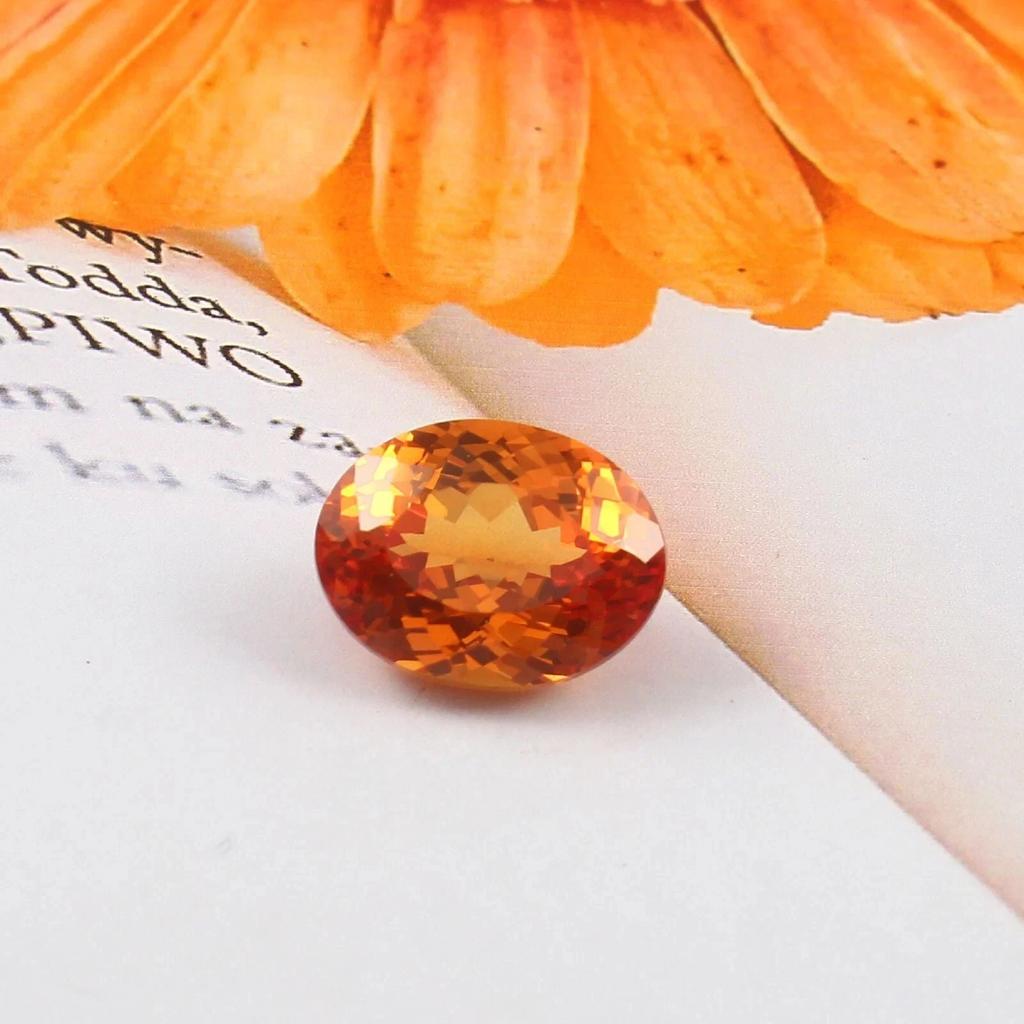 Natural 11 Ct Ceylon Orange Sapphire Oval Cut Certified Loose Gemstone