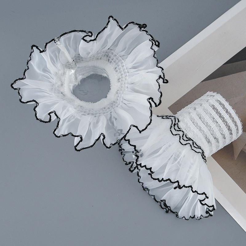 Korean Lace Shirt Detachable Fake Cuffs Sleeves Layer Pleated Ruched False Cuffs Sweater Blouse Wrist Warmers