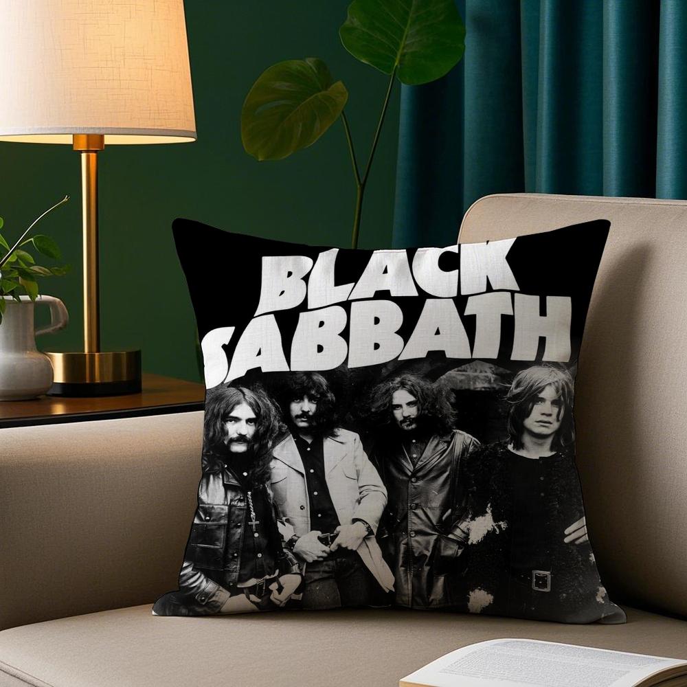 

B-Black S-Sabbath Чехол для подушки Плюшевая ткань Мягкая наволочка Двусторонняя печать Чехол для диванной подушки 12x12Inch