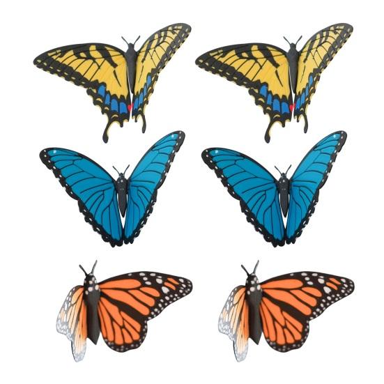 1/3/6Pcs 3D Butterfly Refrigerator Magnet DIY Home Office Kitchen Locker Fridge Realistic