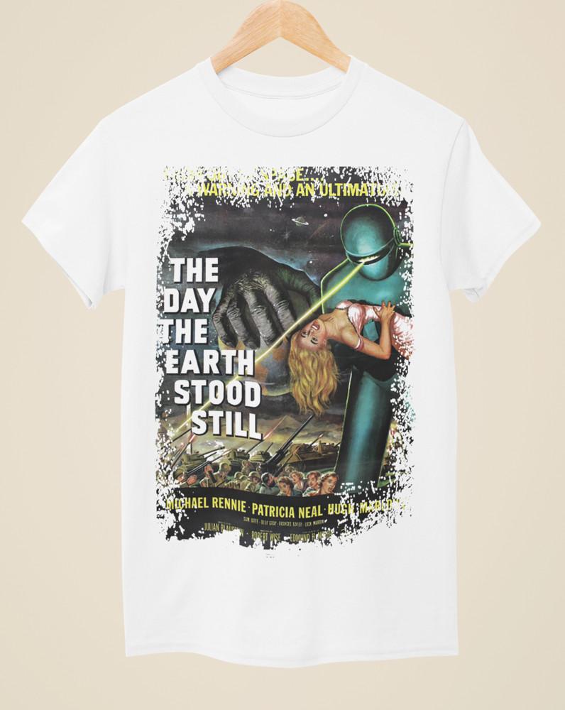 The Day the Earth Stood Still (1951) -Movie Poster Inspired Unisex White T-Shirt Unisex T-Shirt XXXL