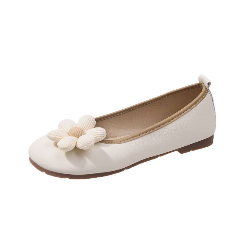 Flat Shoes Women's New Spring 2025 Shallow Mouth Single Shoes Pregnant Women Soft-soled Doudou Shoes Women's Soft Leather Egg Roll Shoes Women's Shoes