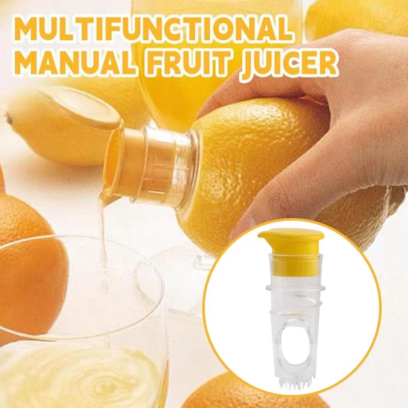 Lemon Press Squeezer Portable Manual Orange Juicer Hand Lemon Juicer Faucet Screw Top Lemon Juicer with Built-In Filter