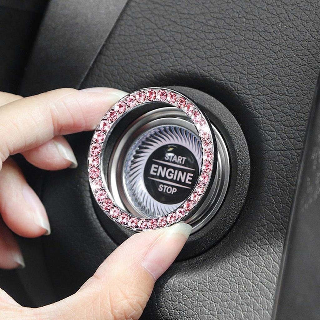 Start Stop Push Button Cover - Bling Blinker Starter Button Car Start with Adhesive