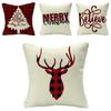 Cozy Multicolor Christmas Cushion Cover Made Of Soft Eco-friendly Linen Material