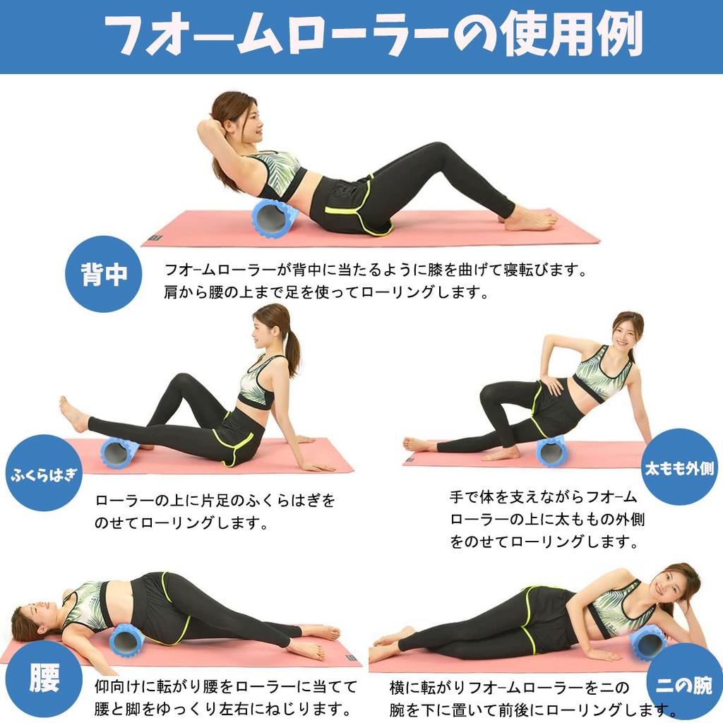 YUKOKOTI Foam Roller, Muscle Relaxer, Grid Foam Roller for Training, Fitness, and Stretching, with Storage Bag (Dark Blue)