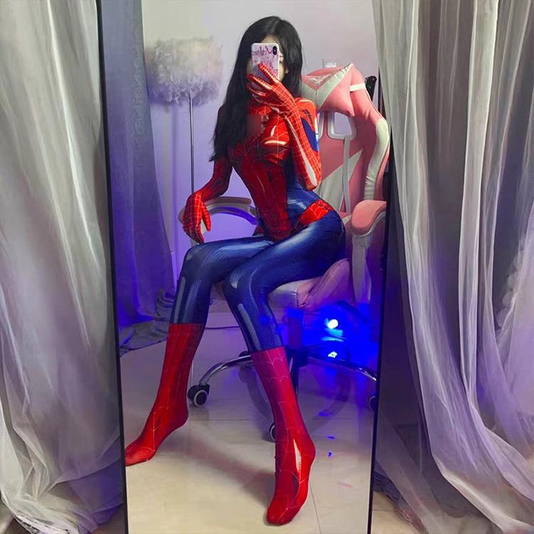 

Женский черный комбинезон для косплея MJ: Крутой костюм для ролевых игр в Человека-паука для взрослых Adult M (165)