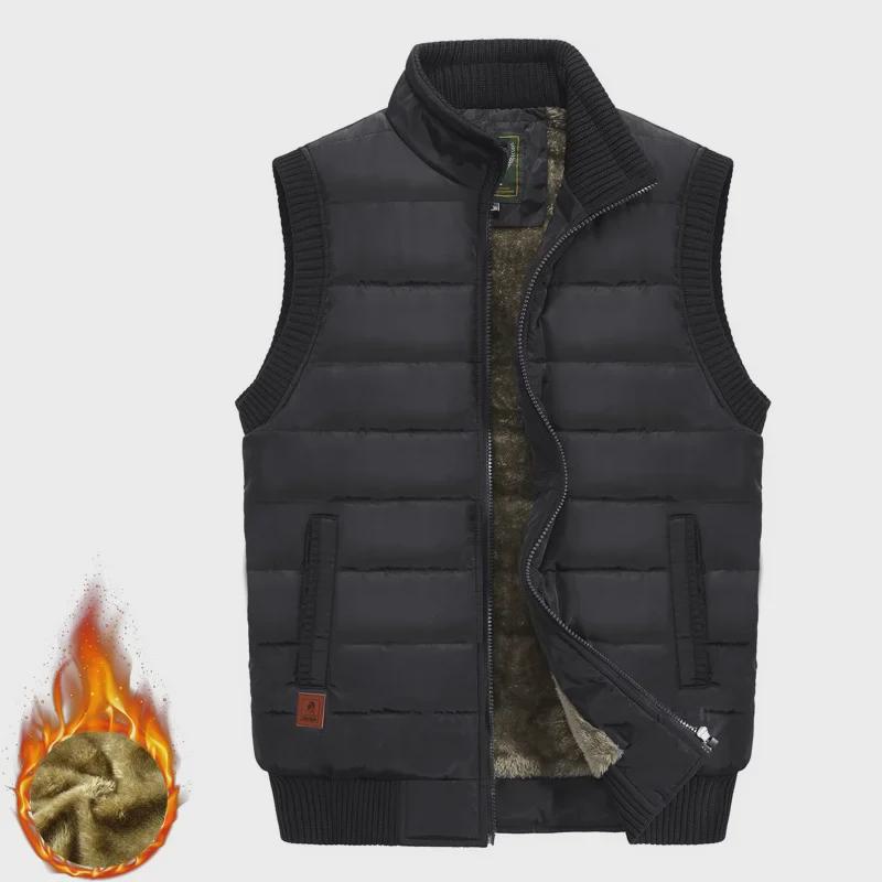 אפוד קטיפה עבה בסגנון קוריאני לגברים לסתיו/חורף, טרנדי וחם, אפוד במידה גדולה.