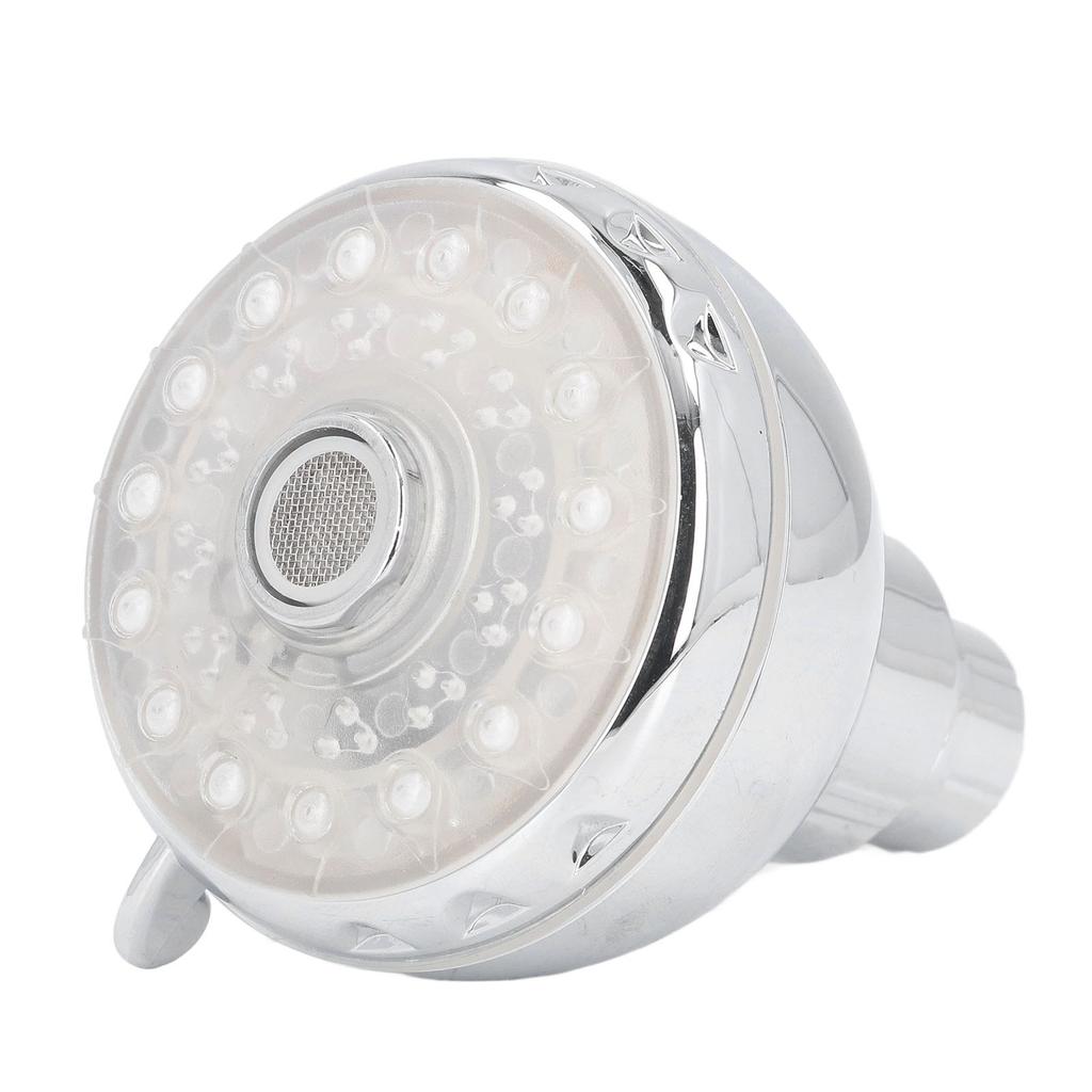 G1/2 Male Thread Shower Head Temperature Controlled 3 Color Changing Rainfall LED Fixed Shower Head