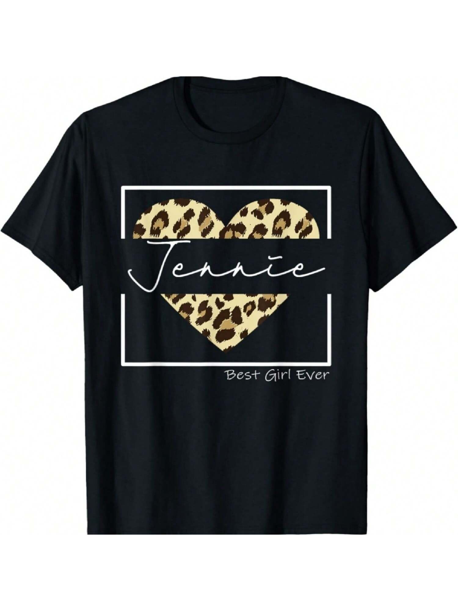 Jennie Best Girl Ever, Personalized Leopard Heat Jennie Name T-Shirt S разноцветный