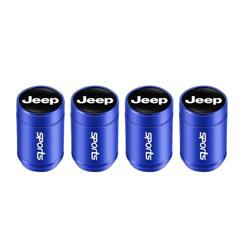 4Pcs Aluminum Alloy Tire Valve Stem Caps Dustproof Air Valve Caps Car Accessories For Jeep Wrangler Grand Cherokee Compass ANT1