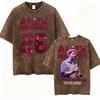 Alex Warren Moon Kunstwerk Musiktour 2026 Vintage Washed T-Shirt Herren Damen Mode Punk Hip Hop T-Shirts Sommer Oberteile Lockeres T-Shirt
