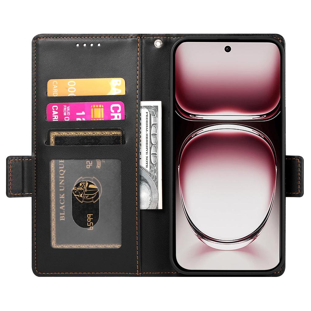 DF-010 For Oppo Reno12 Pro 5G (Global) Case PU Leather Stand Phone Cover with Wallet