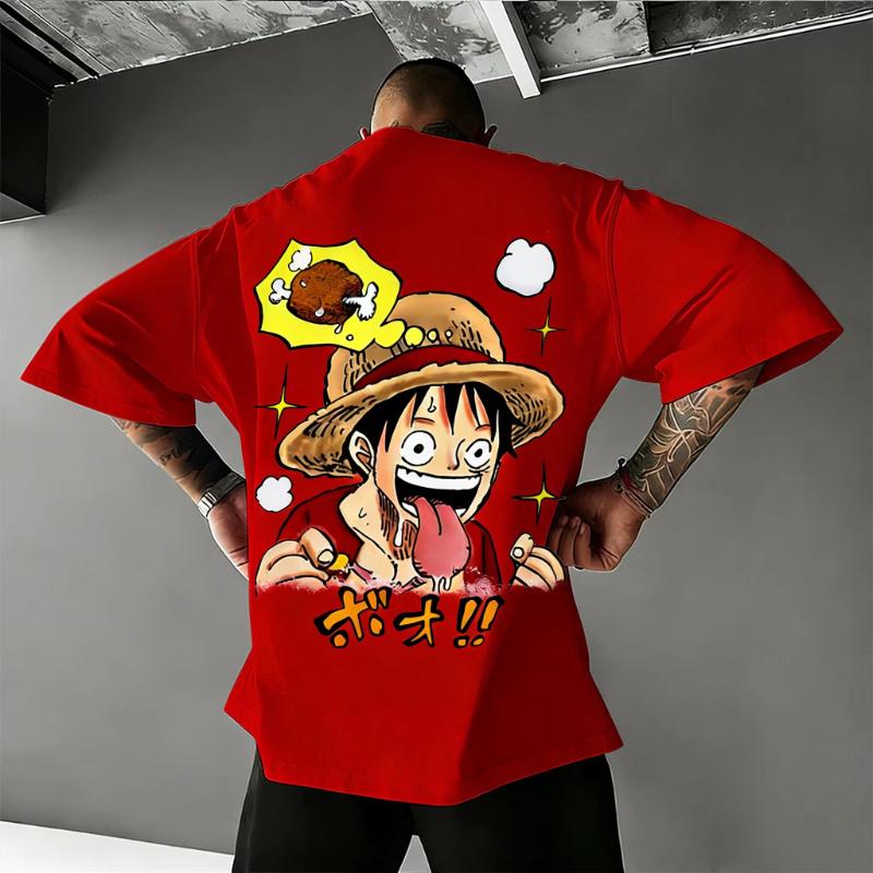 

Oversized One Piece Anime Luffy T Shirt Men Women Summer 2026 Y2k Streetwear Casual Graphic Tee Loose Short Sleeve Tops Unisex S