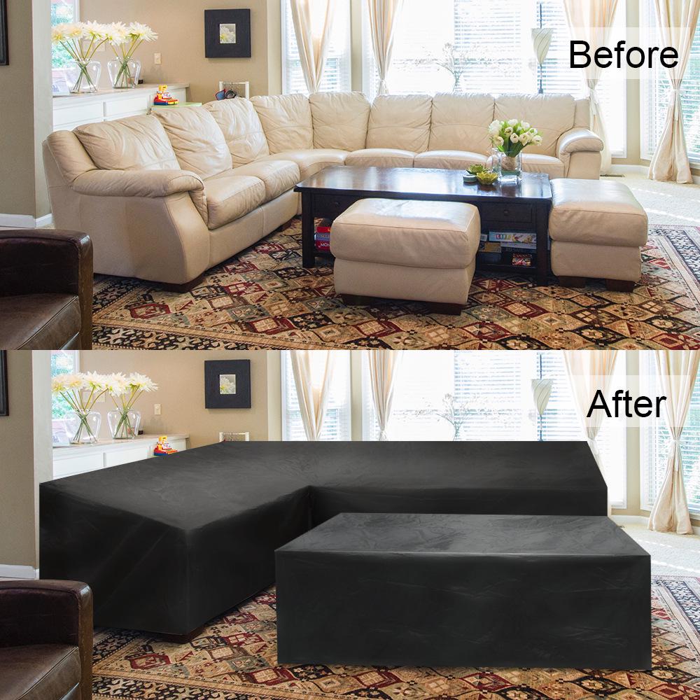 Outdoor Garden Corner Sofa & Table Waterproof Dustproof Cover