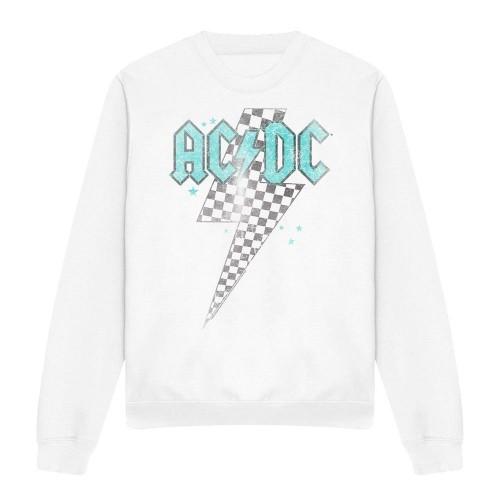 AC/DC Unisex Adult Skewed Checkerboard Bolt Sweatshirt