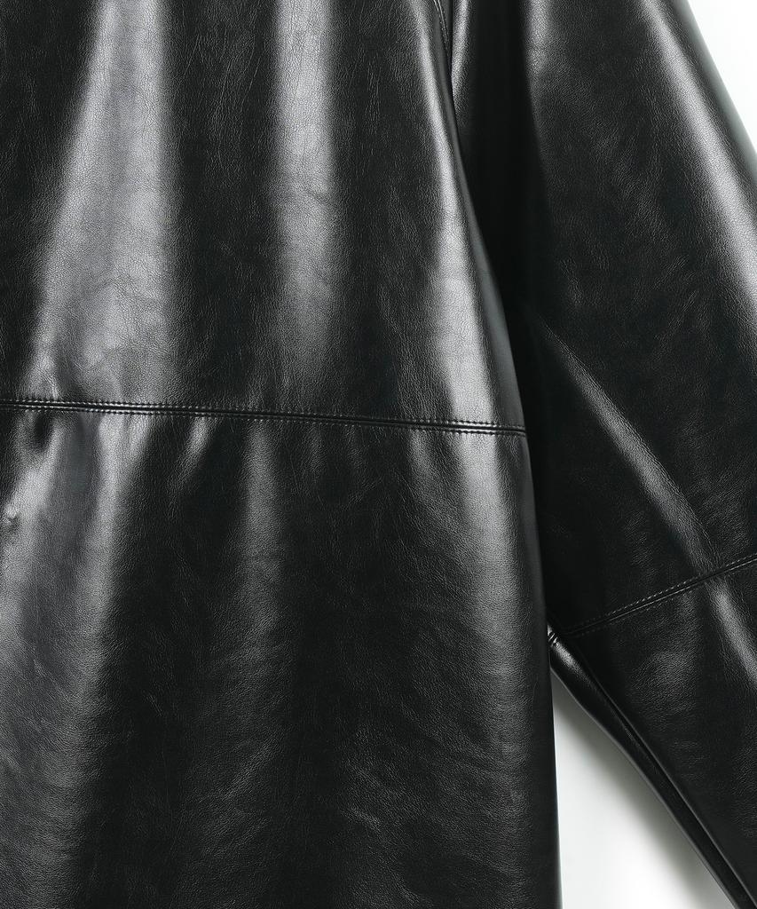 Guvo Faux Leather Raglan Coat