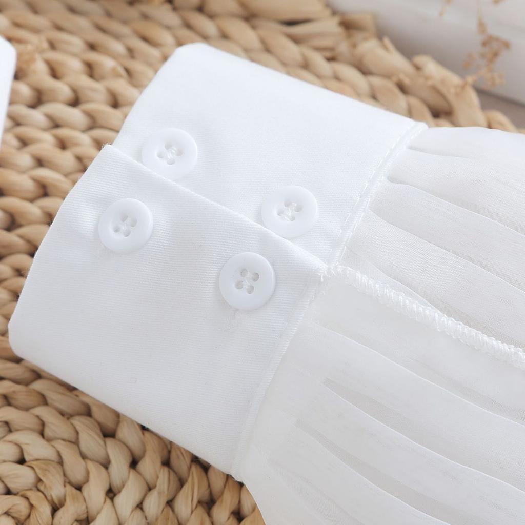 Simple Women Ruffle Arm Sleeves Wrist Cuffs Decorative Sleeves Armwear For Office Daily Wear And Formal Event Dresses