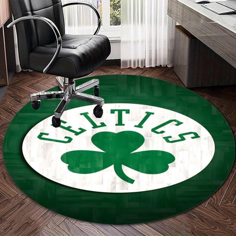 Personalized Boston Celtics Round Chair Office Rug - Perfect for Mat, Office Chair & More - Ideal Gift for Birthdays and Holidays