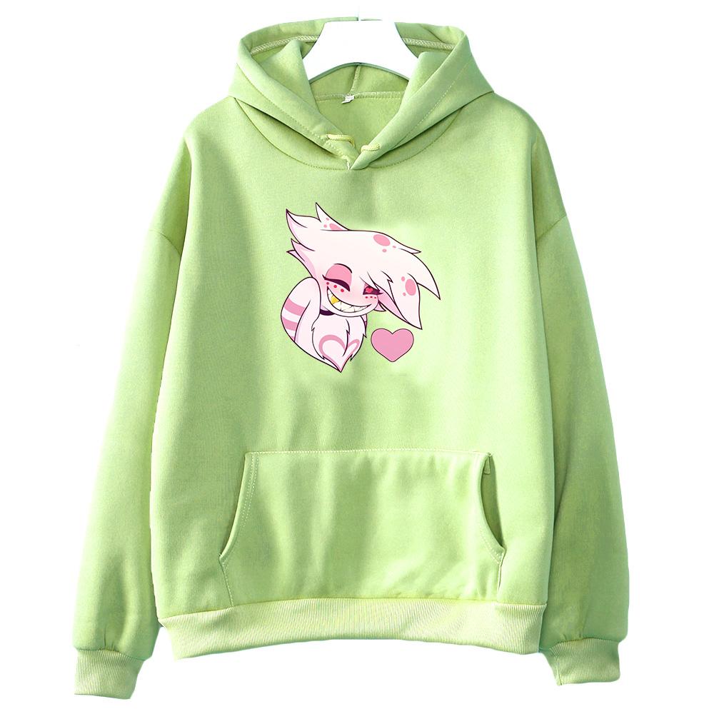 Angel Dust Hooded Anime Print Casual Cotton Tee-shirt Cartoon Harajuku Kawaii Sweatshirt for Boys/girls Manga Soft Clothes