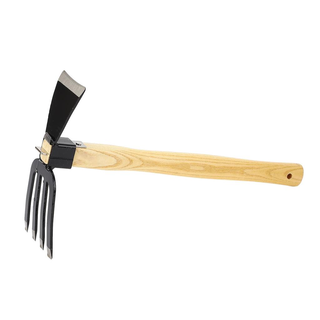 Hand Hoe Rake Tool Carbon Steel Wooden Handle Gardening Digger for Weeding Harvesting Digging Planti