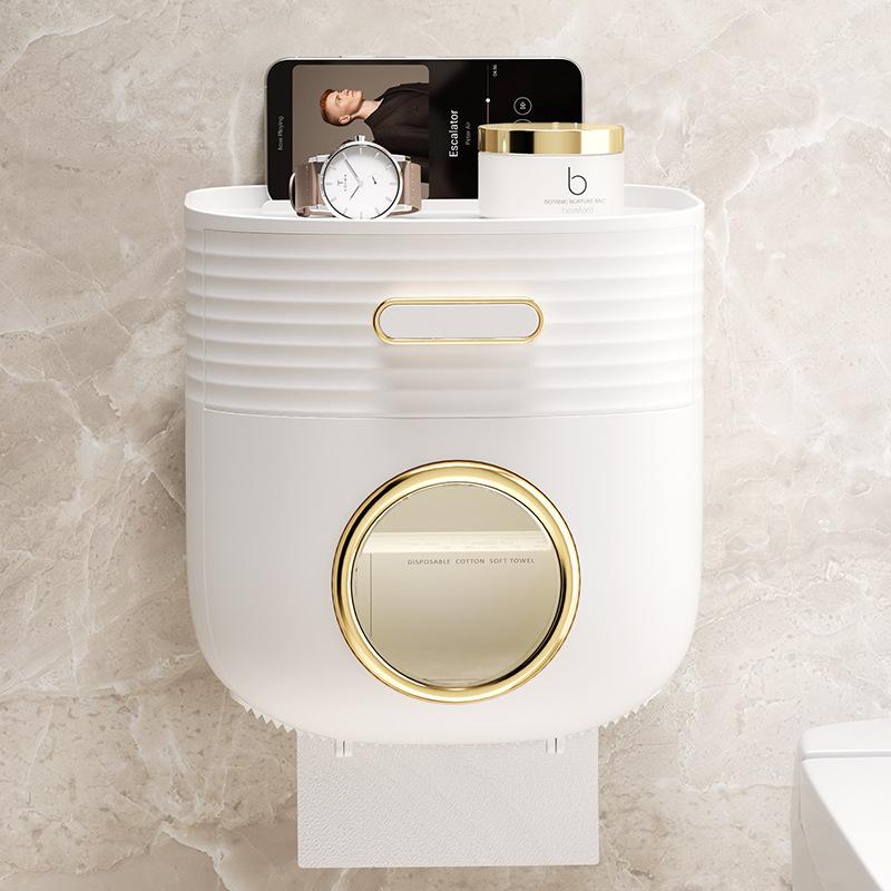 White toilet paper holder bathroom storage rack storage box tissue box non punched waterproof bathroom storage rack accessories белый