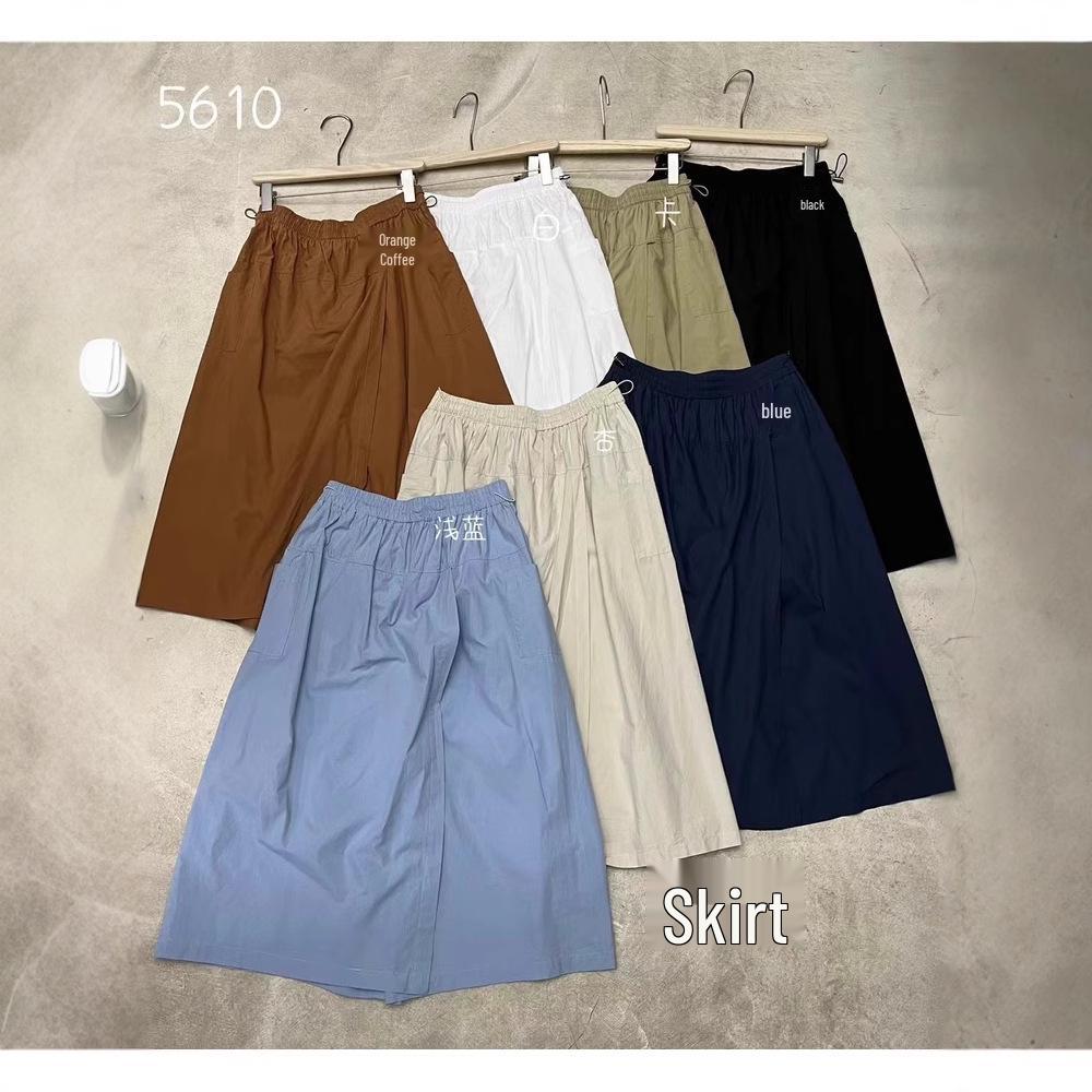 

WE Women s 5610 Korean-Style Loose, Elastic High-Waist Wide-Leg Culottes - Plus Size, Summer Casual Design. One Size темно-синього кольору